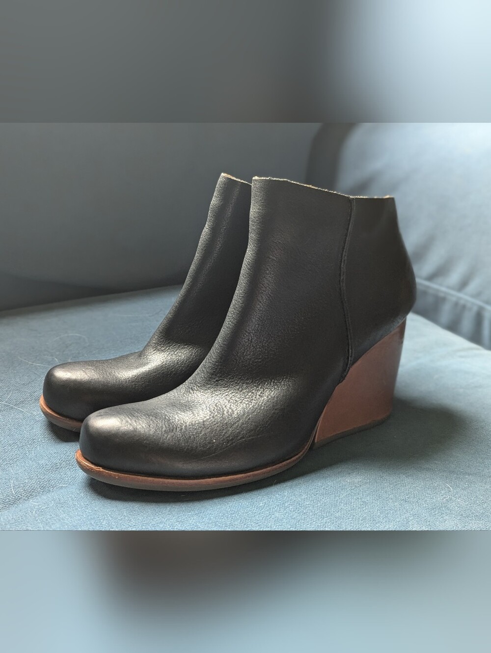 Kork Ease Natalya Black Heeled Leather Boots Women's Size 8.5/40, Like New